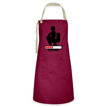 shit toilet poop downloading bar loading - Artisan Apron - burgundy / desert sand - Front - Zoe (177cm)