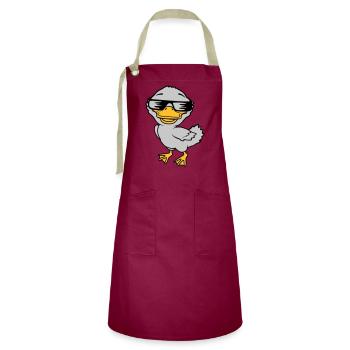 Cool Sunglasses Ducklings Comic - Artisan Apron - burgundy / desert sand - Front - Zoe (177cm)