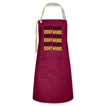 dortmund black-yellow - Artisan Apron - burgundy / desert sand - Front - Zoe (177cm)