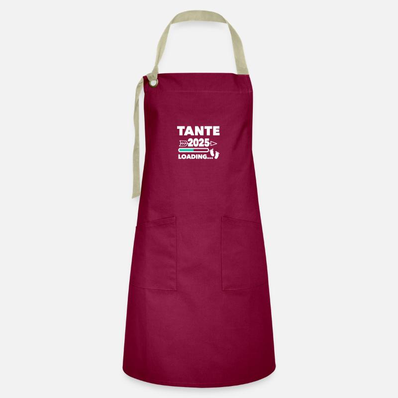 Aunt 2025 Loading.... - Artisan Apron - burgundy / desert sand