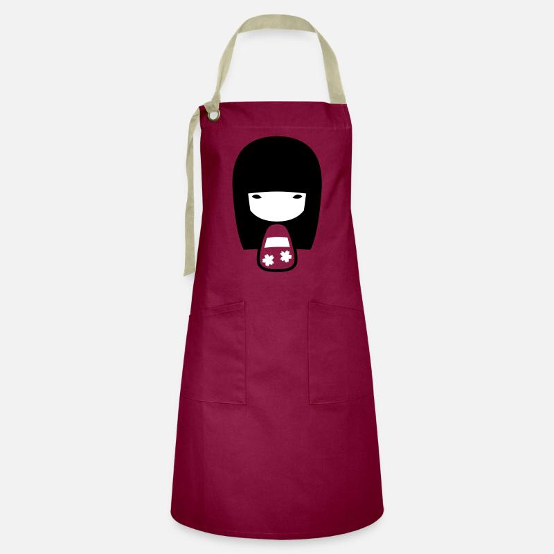 Kokeshi - Artisan Apron - burgundy / desert sand