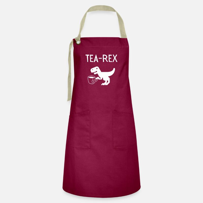 tea-rex - Artisan Apron - burgundy / desert sand