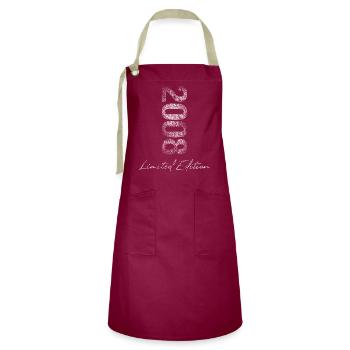Birthday 2008 Limited Edition Gift Used Cool - Artisan Apron - burgundy / desert sand - Front - Zoe (177cm)