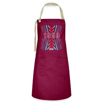 Birthday 1959 Gaming Limited Edition Gamer - Artisan Apron - burgundy / desert sand - Front - Zoe (177cm)