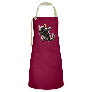 Dabbing Chinchilla Animal Animal Lover Cool Dab - Artisan Apron - burgundy / desert sand - Front - Zoe (177cm)