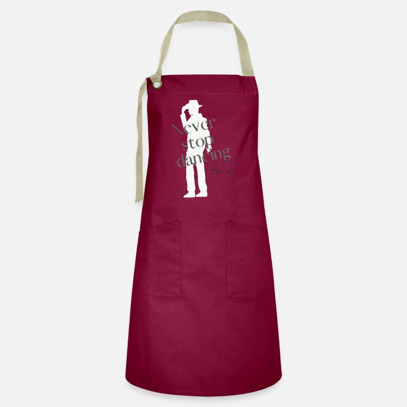 never stop dancing - Artisan Apron - burgundy / desert sand