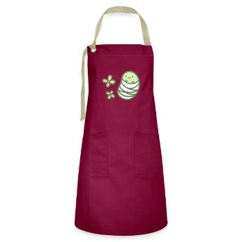 Haricot sucré - Printemps - Tablier contrasté - bordeaux/sable - Devant - Zoe (177cm)