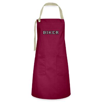 Biker - Artisan Apron - burgundy / desert sand - Front - Zoe (177cm)