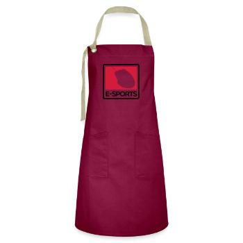 e-sports - Artisan Apron - burgundy / desert sand - Front - Zoe (177cm)