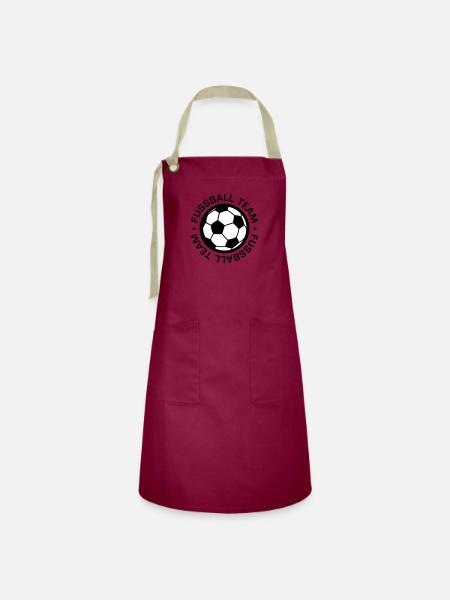 Fussball Team - Kontrastschürze - Burgunderrot / Sandfarben