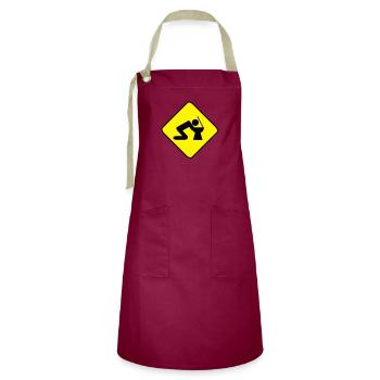 Alcohol - Artisan Apron - burgundy / desert sand - Front - Zoe (177cm)