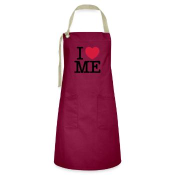 I Love Me - Artisan Apron - burgundy / desert sand - Front - Zoe (177cm)