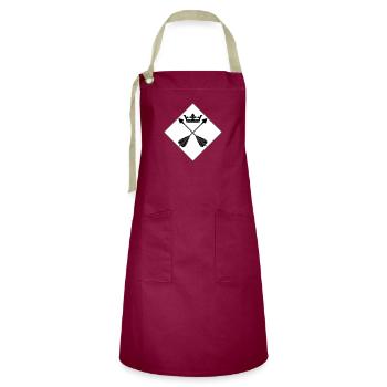 Dalarna - Artisan Apron - burgundy / desert sand - Front - Zoe (177cm)