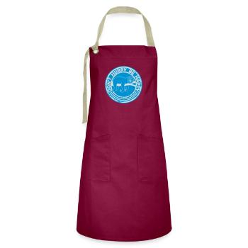 Don't hurry be happy - Artisan Apron - burgundy / desert sand - Front - Zoe (177cm)