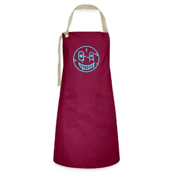Smiling light - Kontrastschürze - Burgunderrot / Sandfarben - Vorne - Zoe (177cm)
