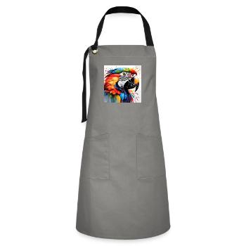 Parrot coloured - Artisan Apron - grey/black - Front - Zoe (177cm)