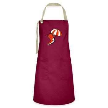 Flying Caterpillar Umbrella Sky Windy Holiday - Artisan Apron - burgundy / desert sand - Front - Zoe (177cm)