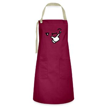 Thinking Face Thoughtful - Artisan Apron - burgundy / desert sand - Front - Zoe (177cm)