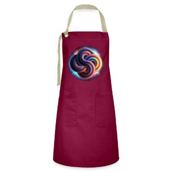 Crop Circle Roundway, UK, 13.09.2020 - Artisan Apron - burgundy / desert sand - Front - Zoe (177cm)