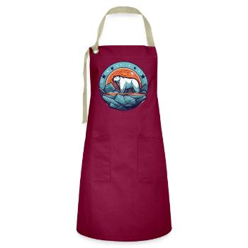 The Last Polar Bear - Artisan Apron - burgundy / desert sand - Front - Zoe (177cm)
