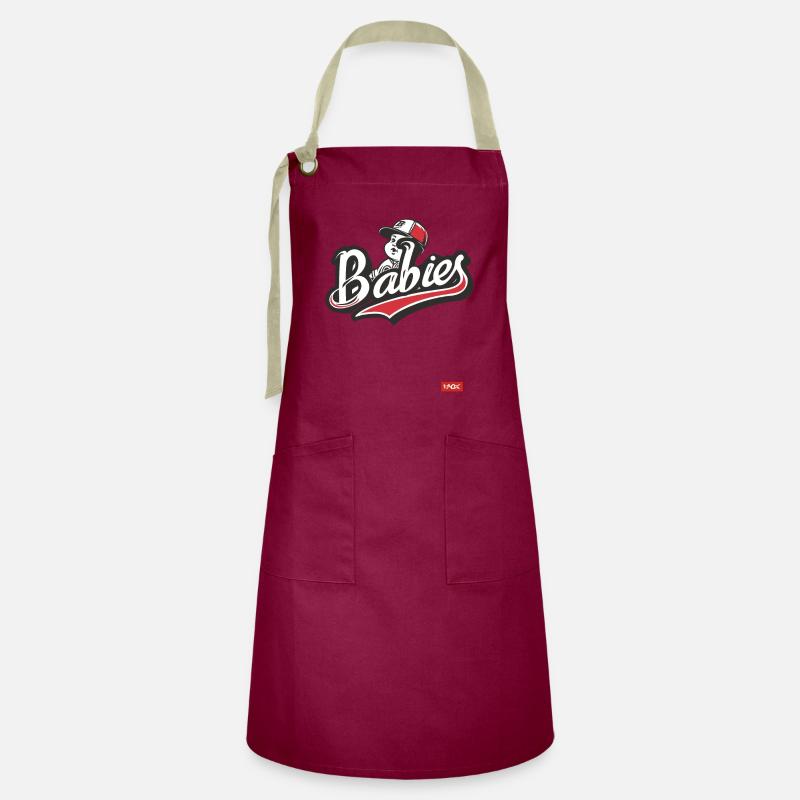 Parodie d’une équipe de baseball - Tablier contrasté - bordeaux/sable