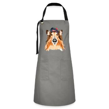 Scottish collie - Artisan Apron - grey/black - Front - Zoe (177cm)
