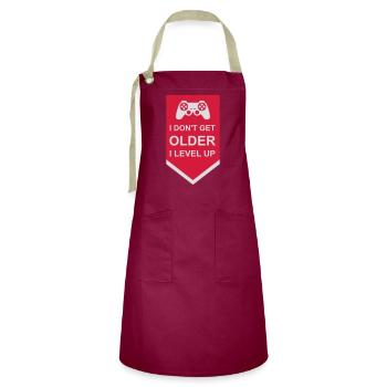 get older level up - Artisan Apron - burgundy / desert sand - Front - Zoe (177cm)