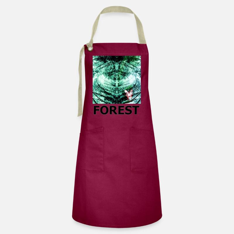 Forest Kaleidoscope FOREST - Artisan Apron - burgundy / desert sand