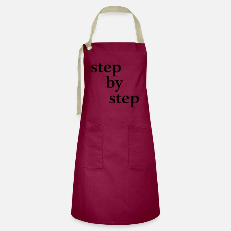 Step by step - Artisan Apron - burgundy / desert sand
