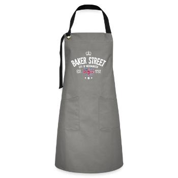 Baker street vintage - Artisan Apron - grey/black - Front - Zoe (177cm)