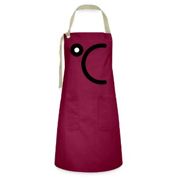 Grad Celsius Symbol zum personalisieren - Kontrastschürze - Burgunderrot / Sandfarben - Vorne - Zoe (177cm)