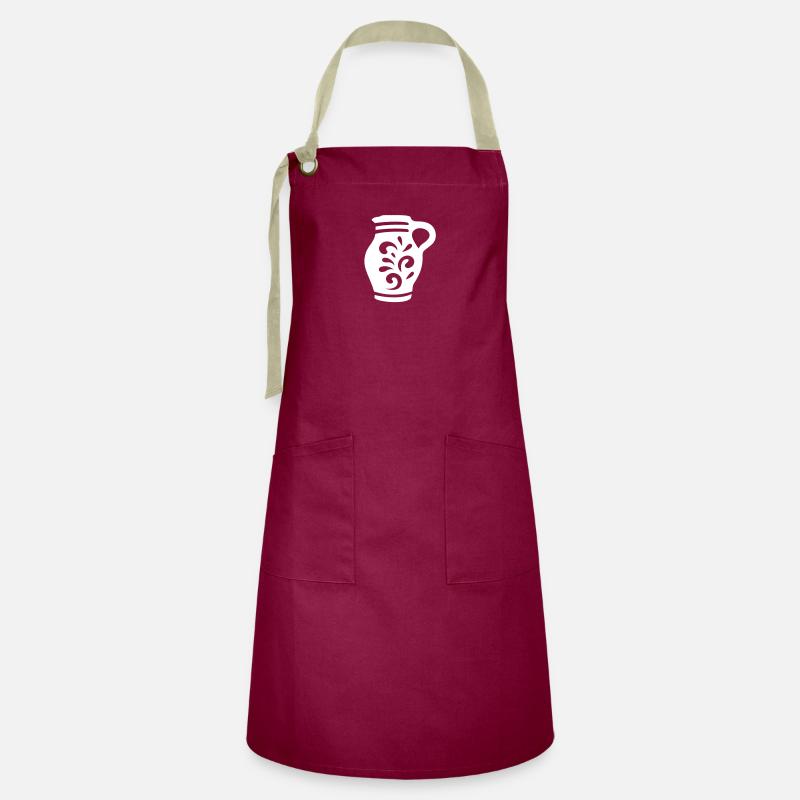 Frankfurter Bembel 2 - Artisan Apron - burgundy / desert sand