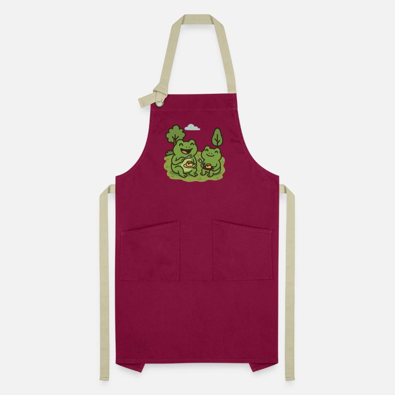 Eating pudding with a fork - frogs Artisan Apron