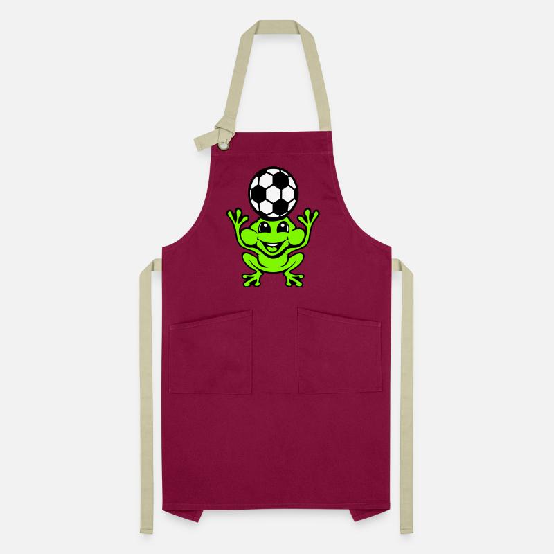 Frog Soccer Header Ball Playing Toad Artisan Apron
