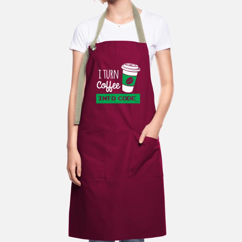 I turn coffee into developer code Artisan Apron