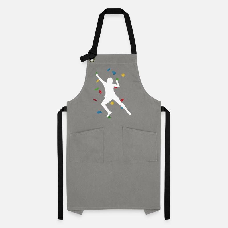 Climbing Wall Man White – Boulder Style Artisan Apron