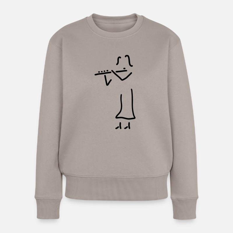 querflöte - Frauen Premium Bio Pullover - Taupe