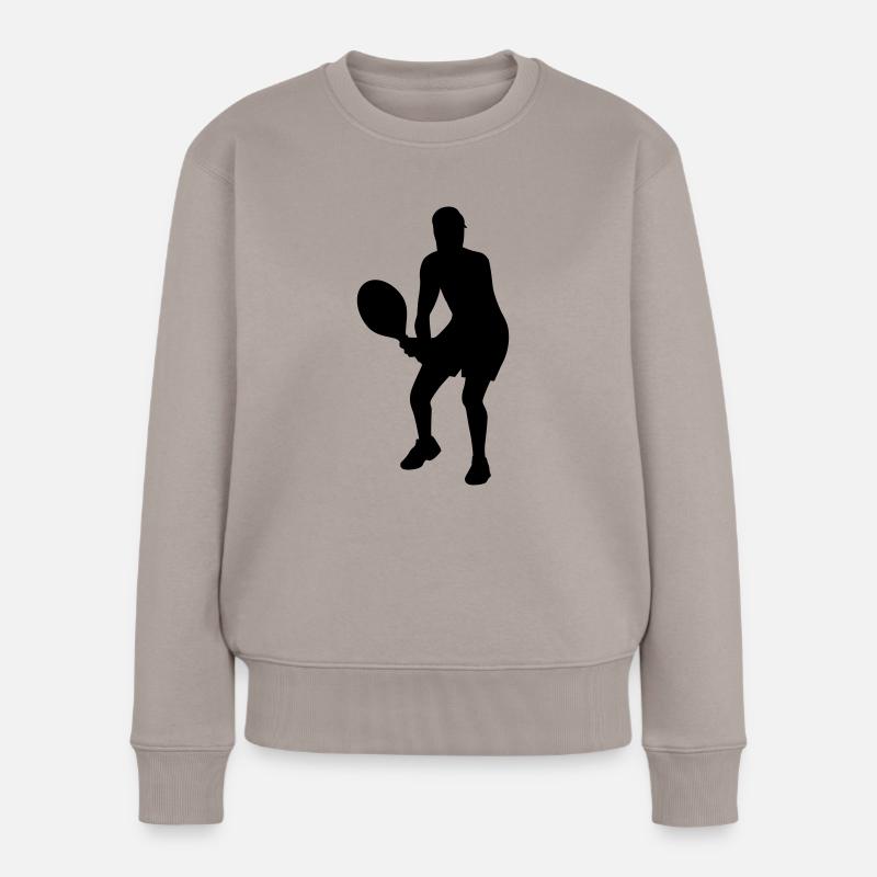 Tennis - Frauen Premium Bio Pullover - Taupe