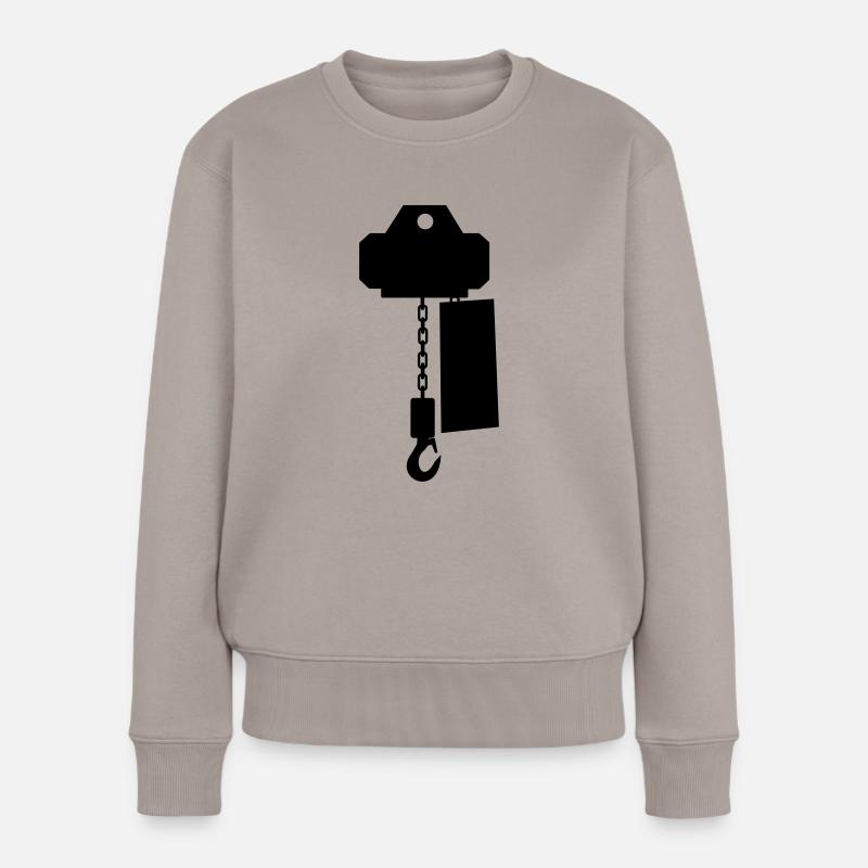 motor_upside_down - Frauen Premium Bio Pullover - Taupe