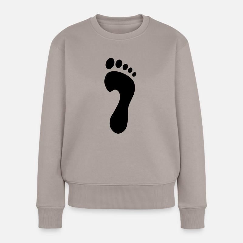 Fuß rechts - Frauen Premium Bio Pullover - Taupe
