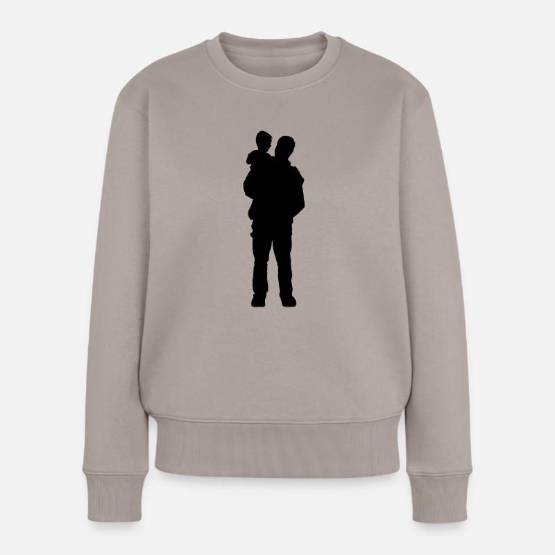 Vater und Sohn - Frauen Premium Bio Pullover - Taupe