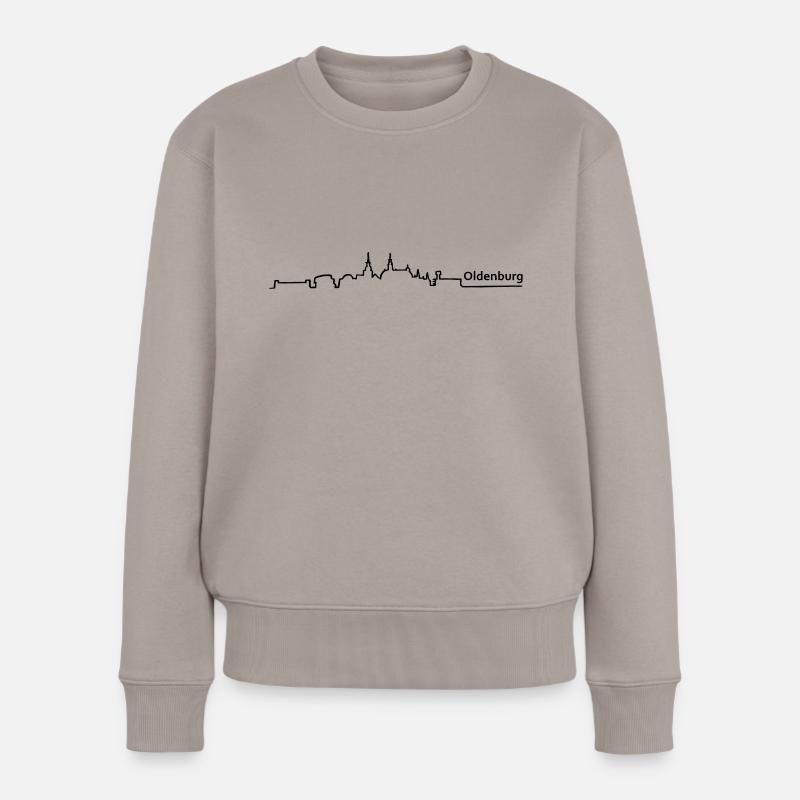 oldenburg skyline - Frauen Premium Bio Pullover - Taupe