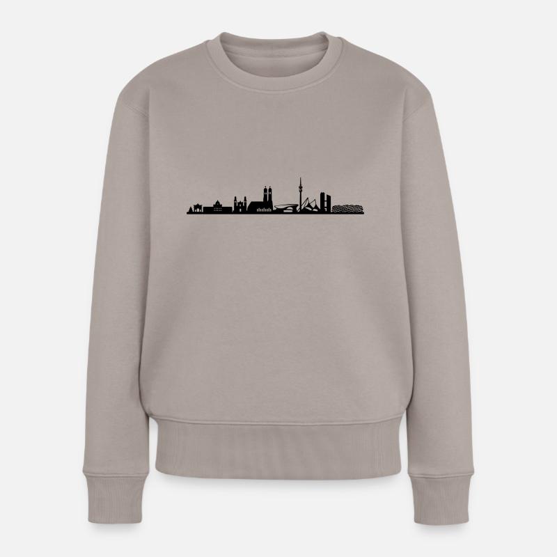 Skyline - München 2018 - Frauen Premium Bio Pullover - Taupe