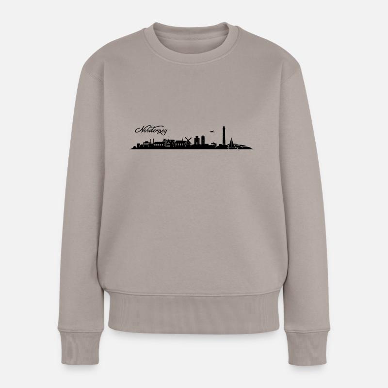 Norderneyer Skyline - Frauen Premium Bio Pullover - Taupe