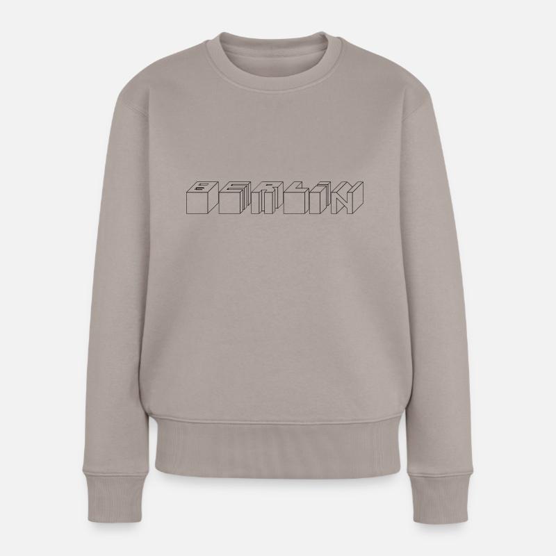 Berlin 3D - Frauen Premium Bio Pullover - Taupe