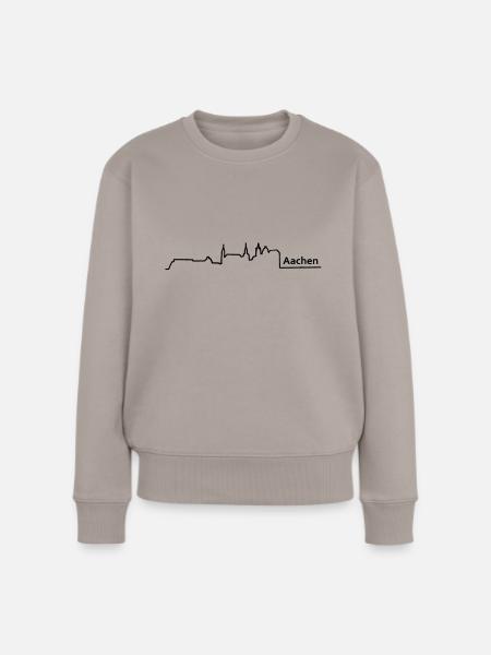 aachen skyline - Frauen Premium Bio Pullover - Taupe