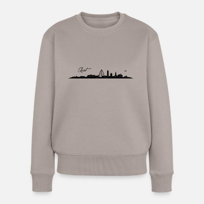 Juister Skyline - Frauen Premium Bio Pullover - Taupe