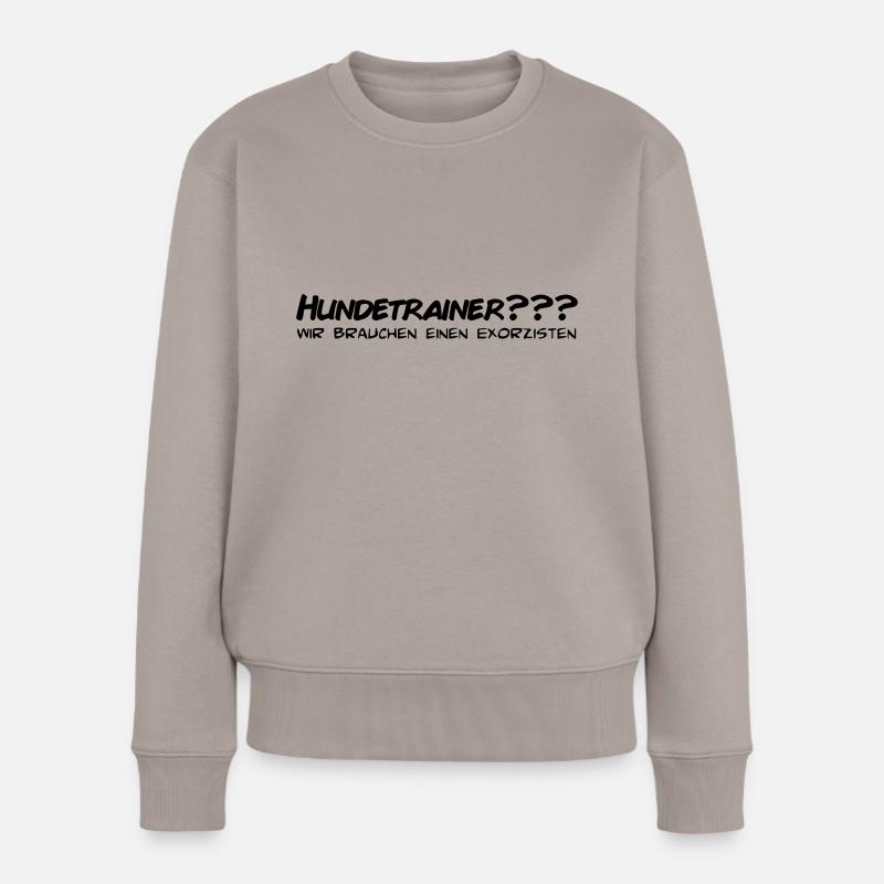 Hundetrainer - Frauen Premium Bio Pullover - Taupe