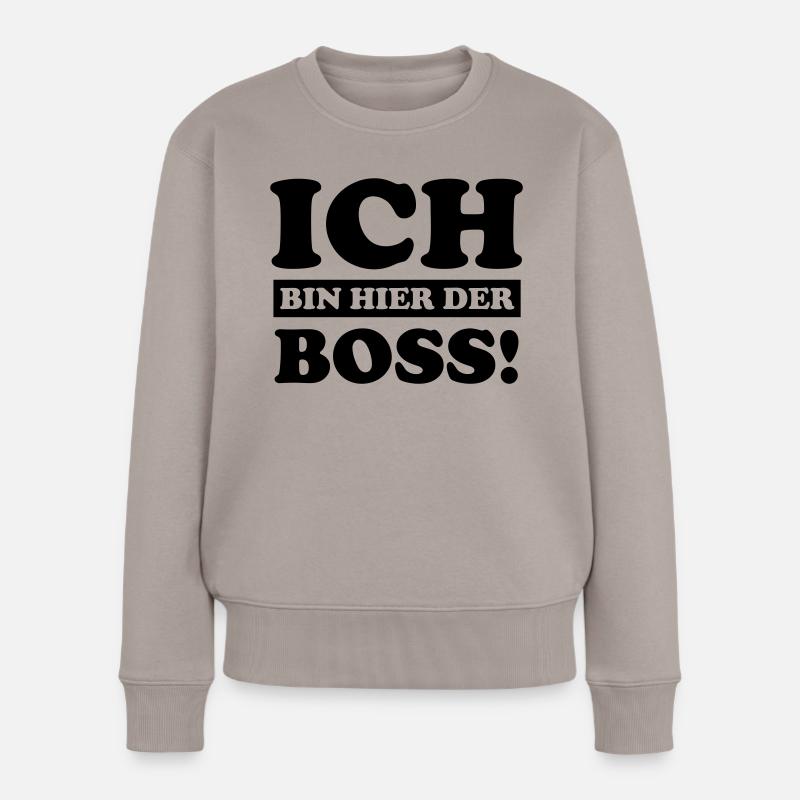 ich_bin_hier_der_boss - Pull Premium bio Femme - taupe