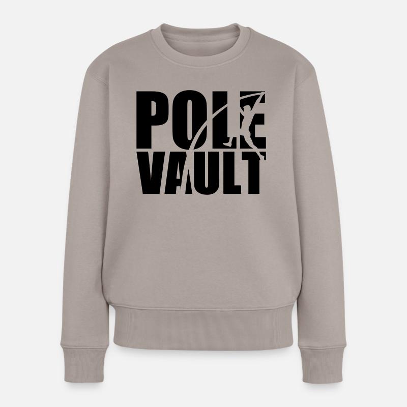 Stabhochsprung - Frauen Premium Bio Pullover - Taupe
